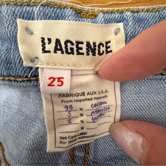 L'AGENCE High Line High Rise Skinny Jeans in Classic Brasie Distressed Size 25 - Picture 11 of 15